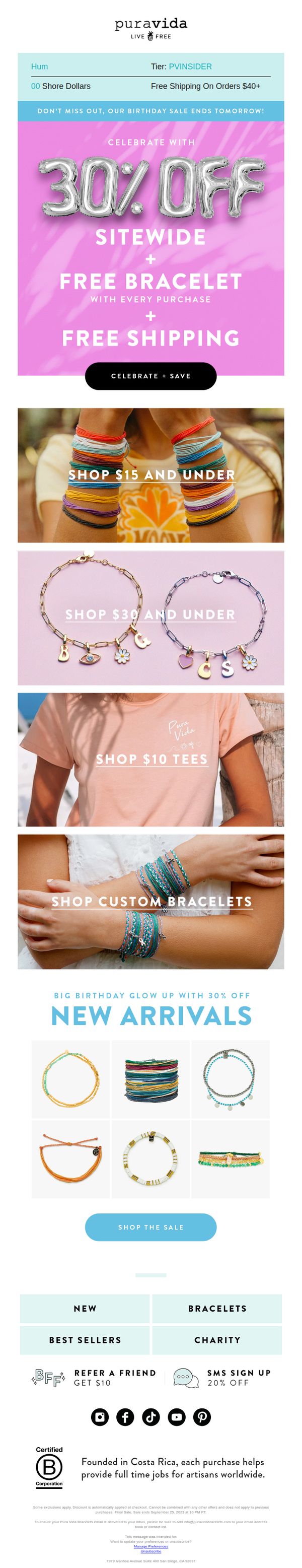 9. Pura Vida Bracelets: 🎂 Our Birthday Bash Ends SOON
