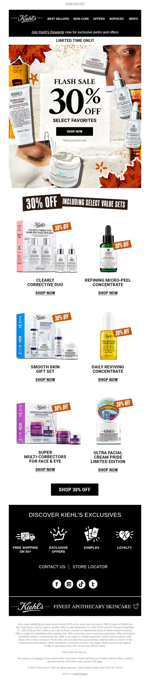 10. Kiehl's - EN: Don't Wait… Get 30% OFF!