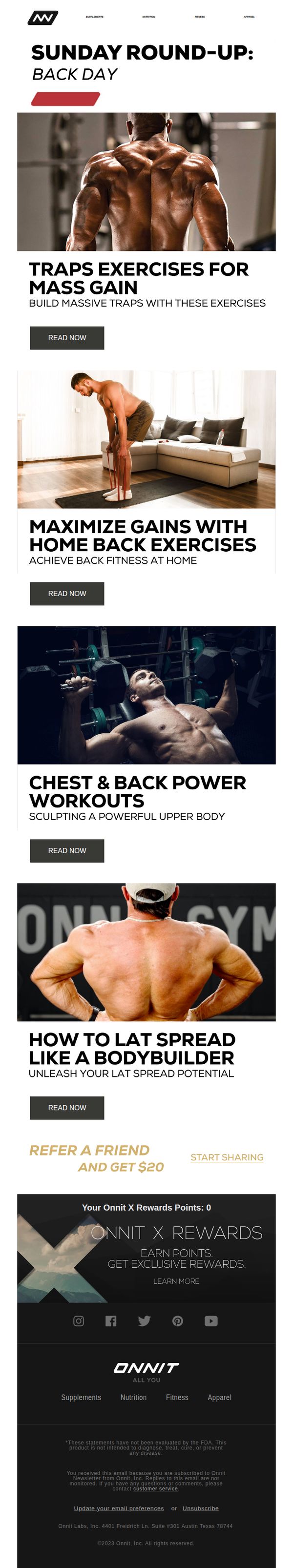 8. Onnit: Sunday Round-Up: Back Day