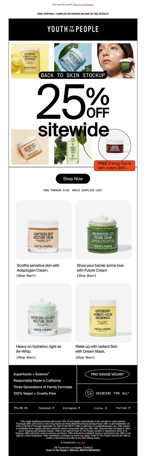 8. 25% Off ALL Moisturizers!