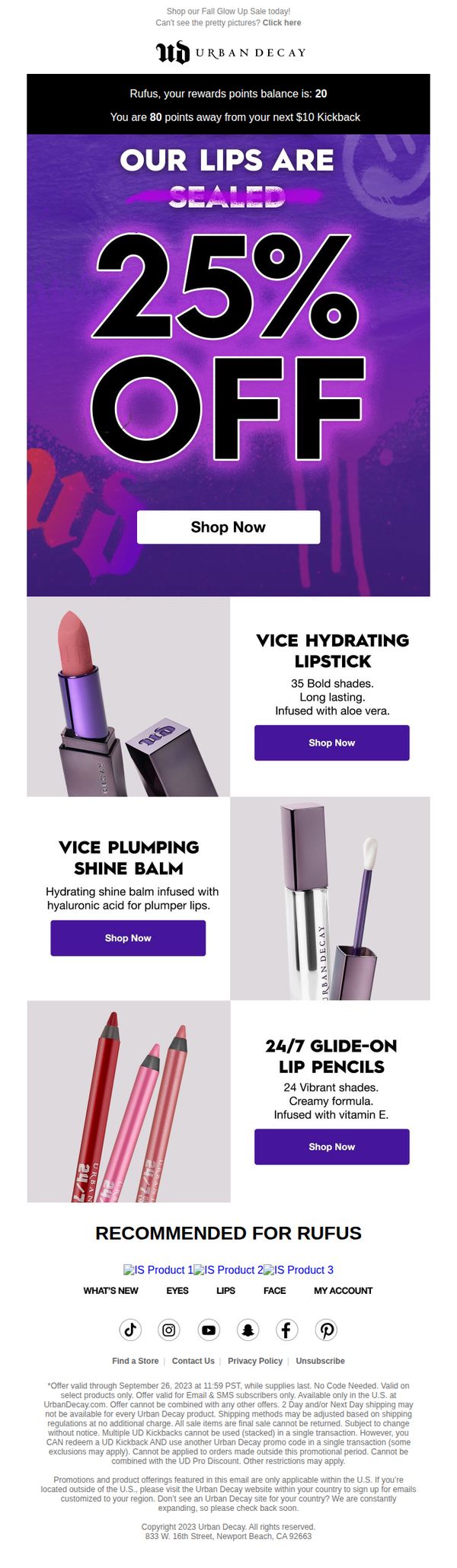 6. Lip favorites, NOW 25% OFF!
