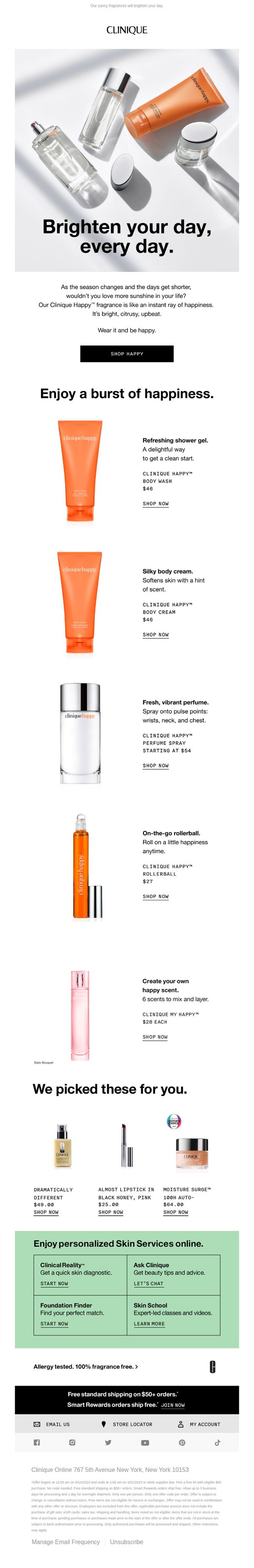 7. Clinique - US: 🧡 Wear this and be happy.  