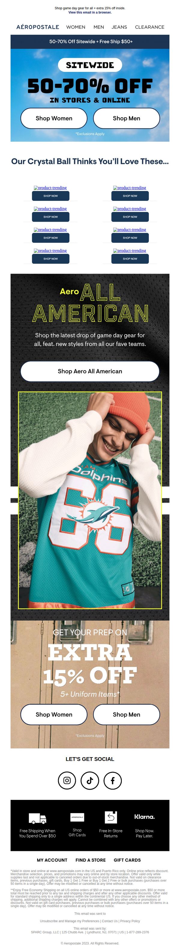10. 50-70% OFF + NEW! Aero All American 🏈👏🏀