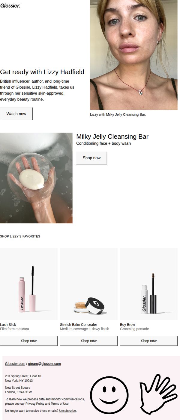 10. Glossier: GRWM: Lizzy Hadfield