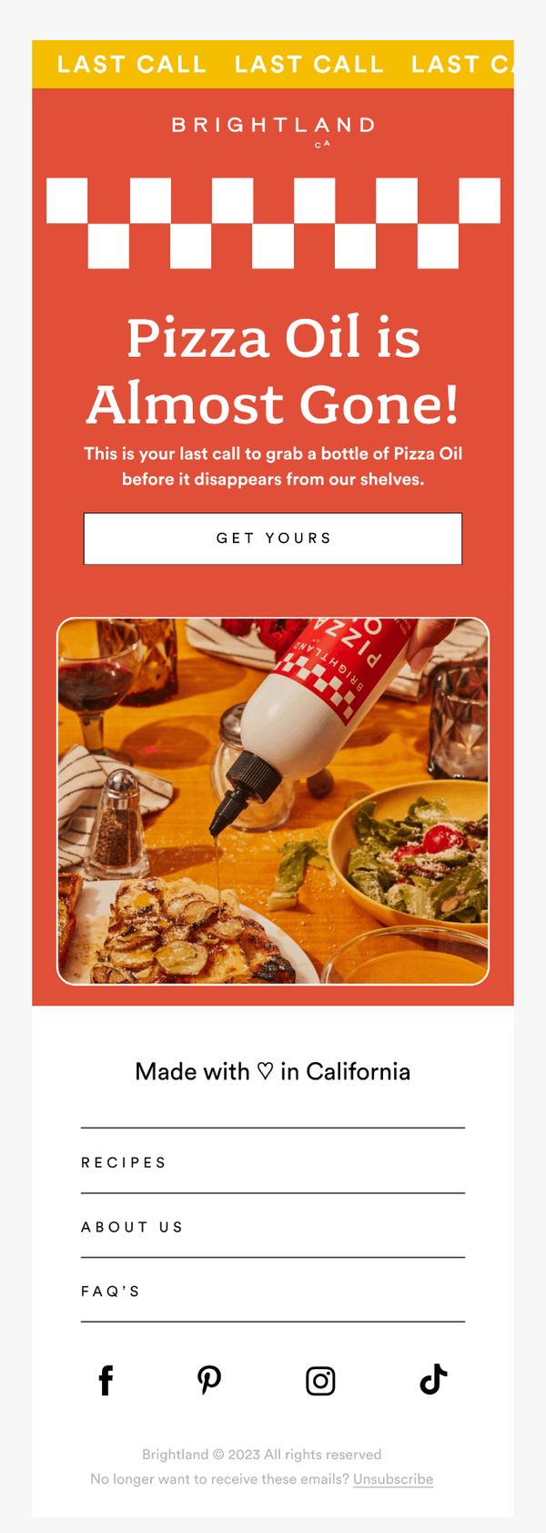 6. Brightland: Pizza Oil | Almost Out of Stock! 🍕