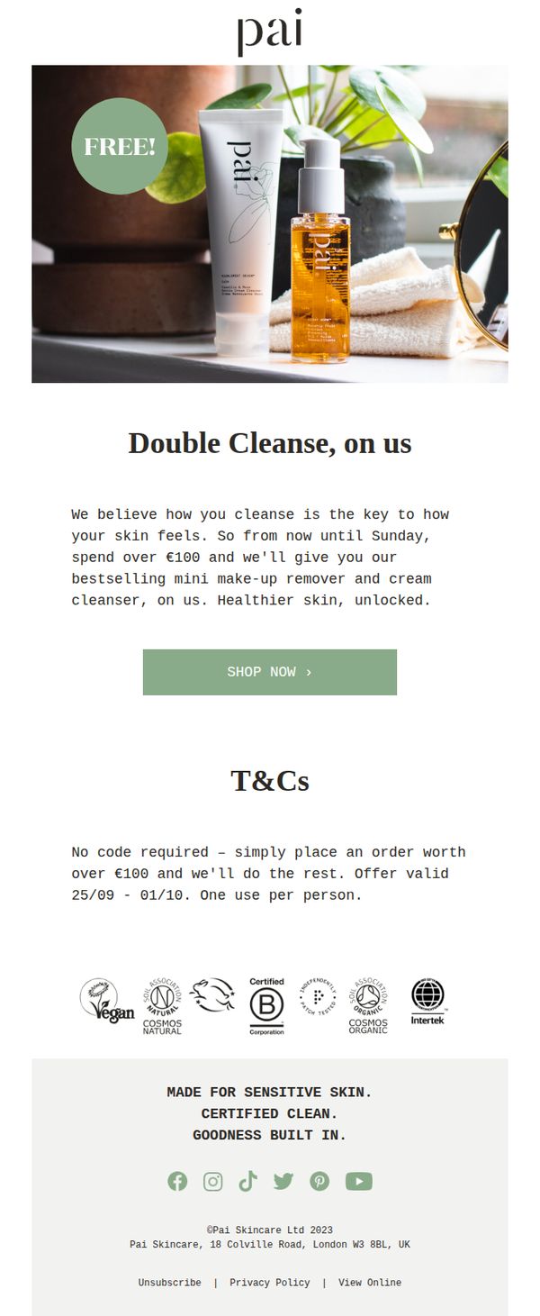 10. Bag your free Double Cleanse