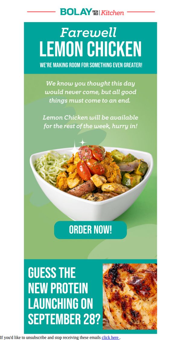 10. Farewell, Lemon Chicken. We're making room for something EVEN BETTER...