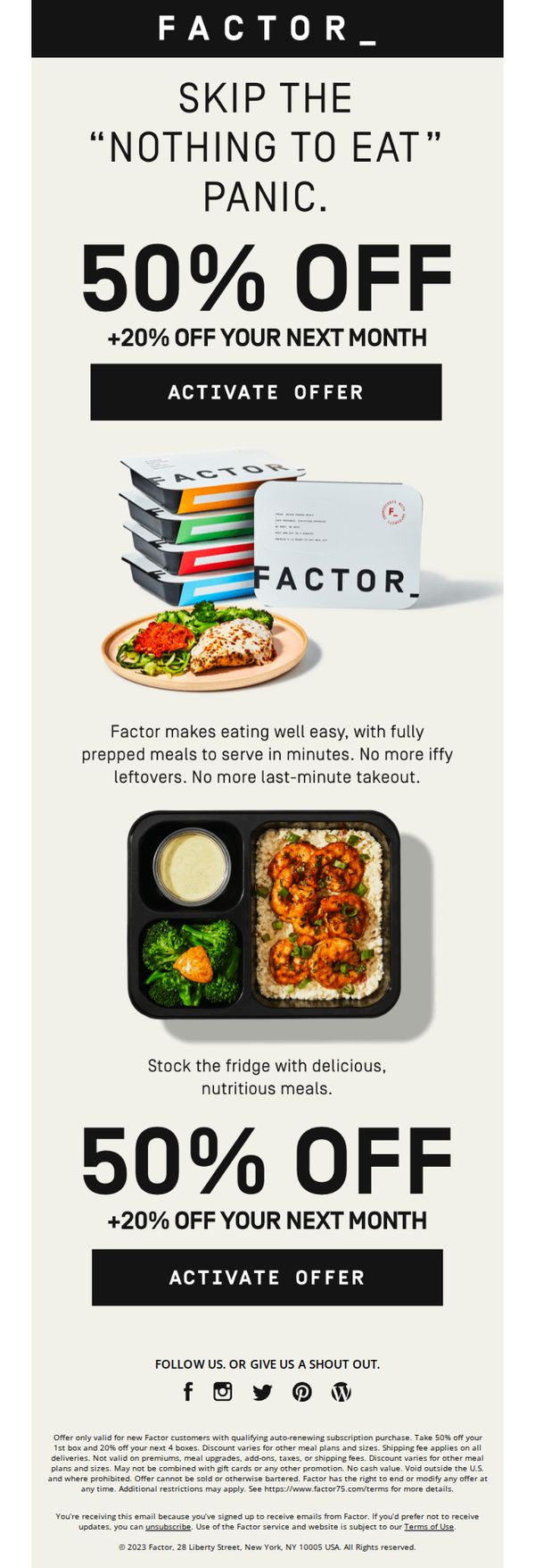 6. Eat well, easily w/ 50% OFF fully prepped meals