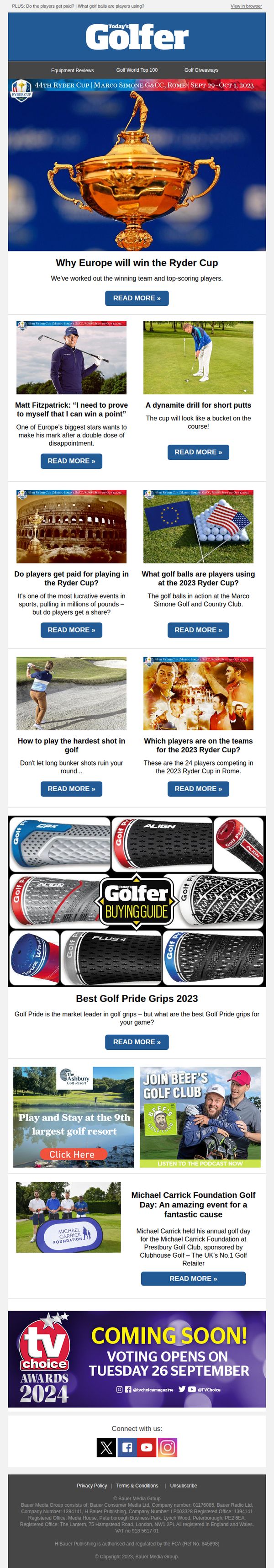 6. Today's Golfer : Here's why Europe will win the Ryder Cup