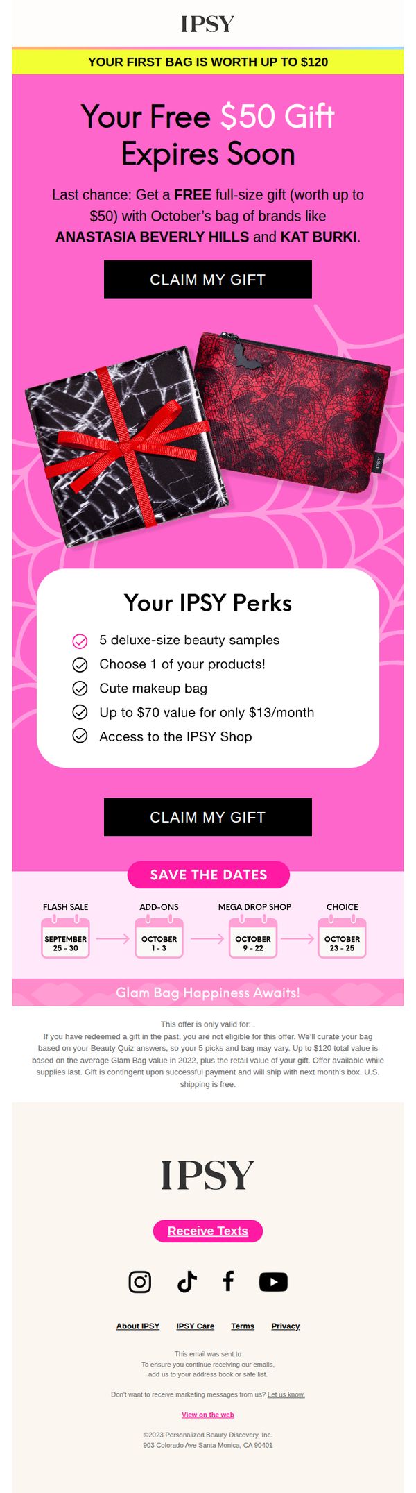 6. FINAL NOTICE: Your free gift is about to expire