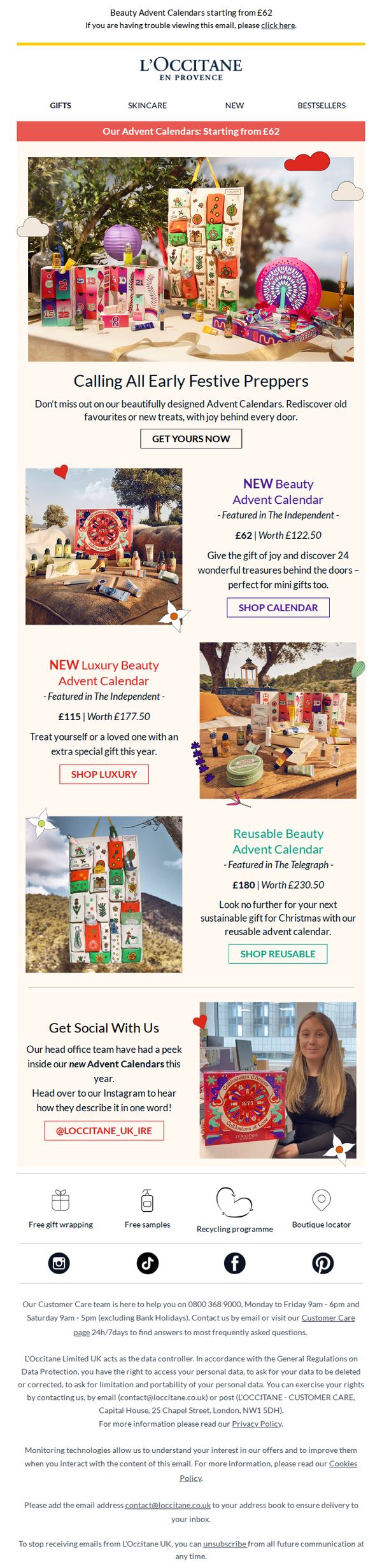 9. L'Occitane en Provence - UK: Calling all early festive preppers