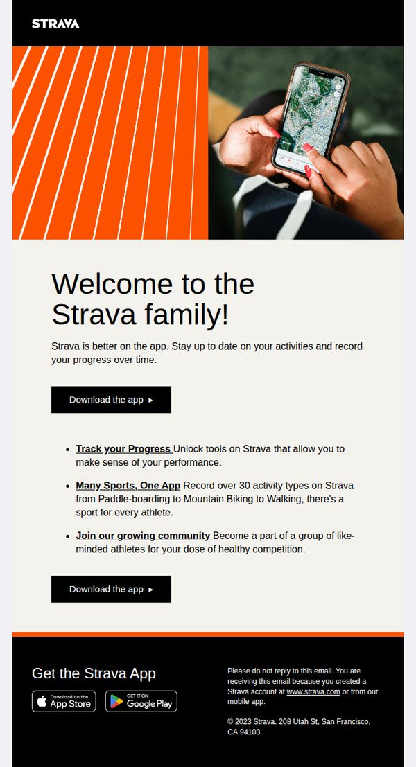 6. Download Strava and start looking forward to training.