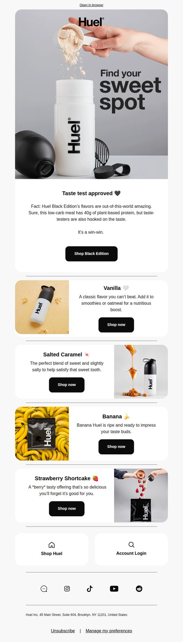 10. Huel: Pick a flavor, any flavor
