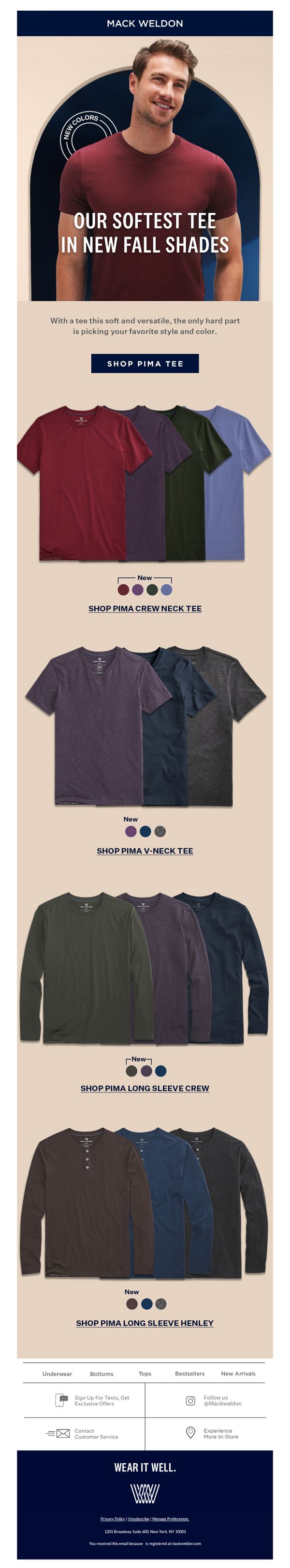 10. Our bestselling Pima tee in five new colors.
