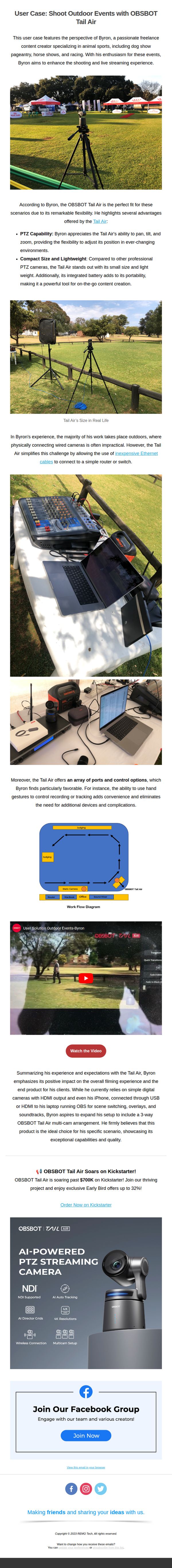 6. Obsbot: User Case: Shoot Outdoor Events with OBSBOT Tail Air