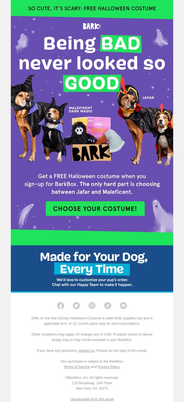 8. Bark Box: What Disney Villain will Chuchu this Halloween? 😈