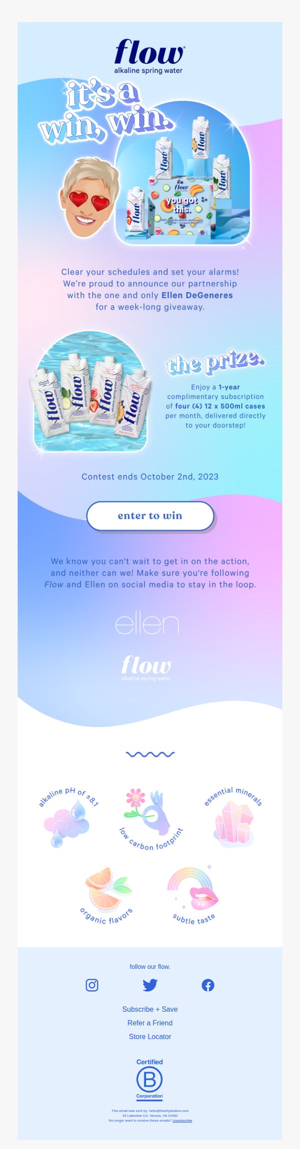 8. Ellen DeGeneres x Flow GIVEAWAY