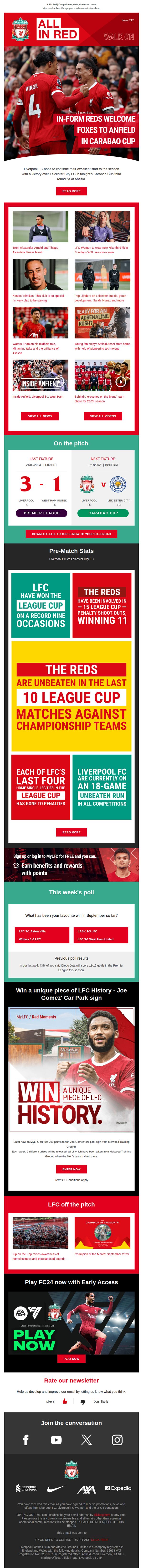 6. Pre-match news and fitness latest ahead of LFC v Leicester City