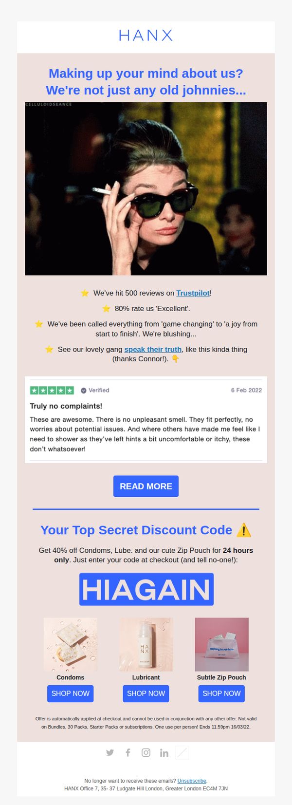 7. Hanx: Your Top Secret Discount Code Awaits!