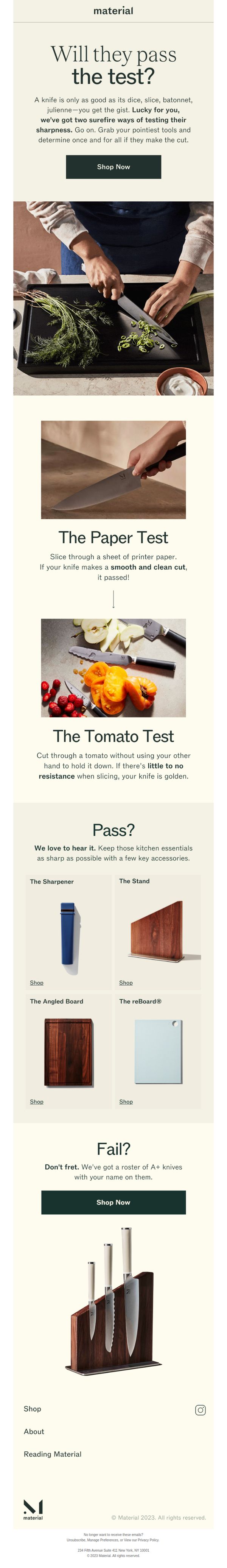 7. Put your knives to the test(s)