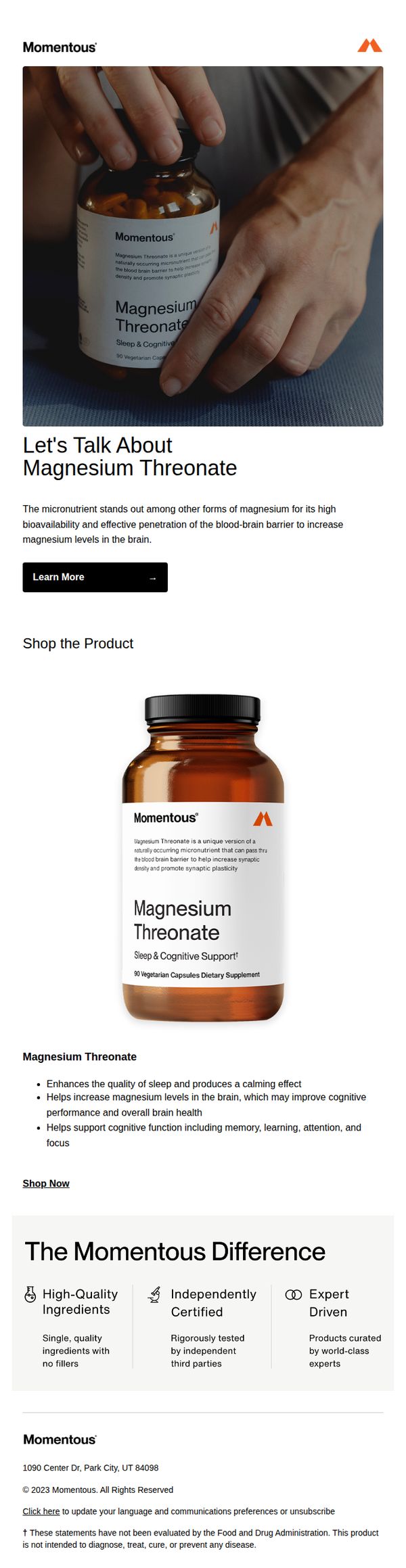8. Amp Human / Momentous: Meet Magnesium Threonate