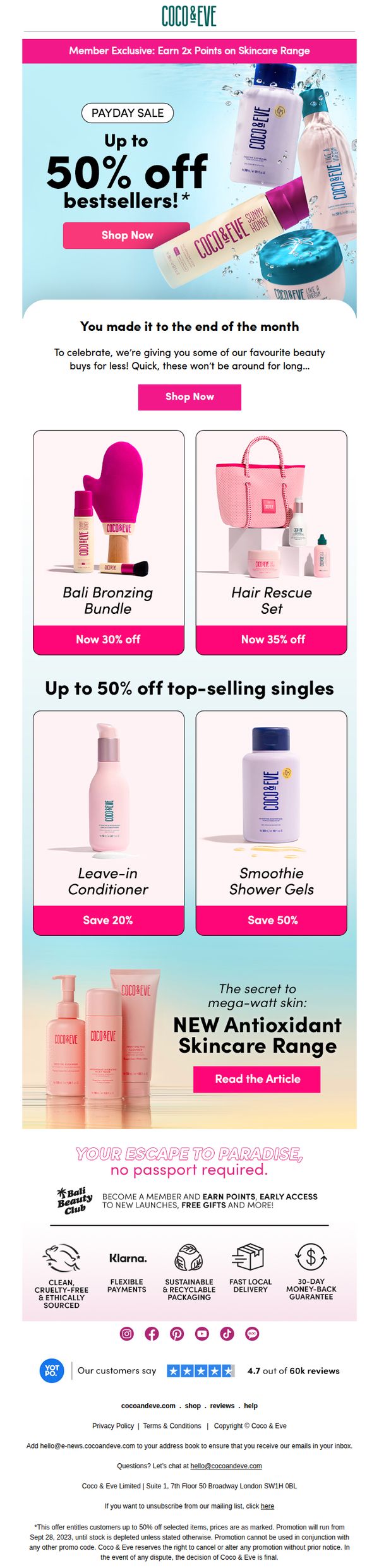 6. Coco & Eve: Payday Sale - Up to 50% off!