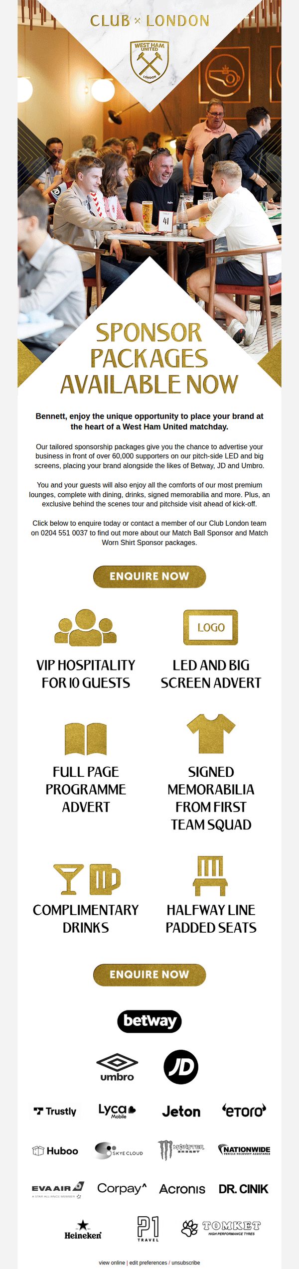 8. Exclusive sponsor packages available now