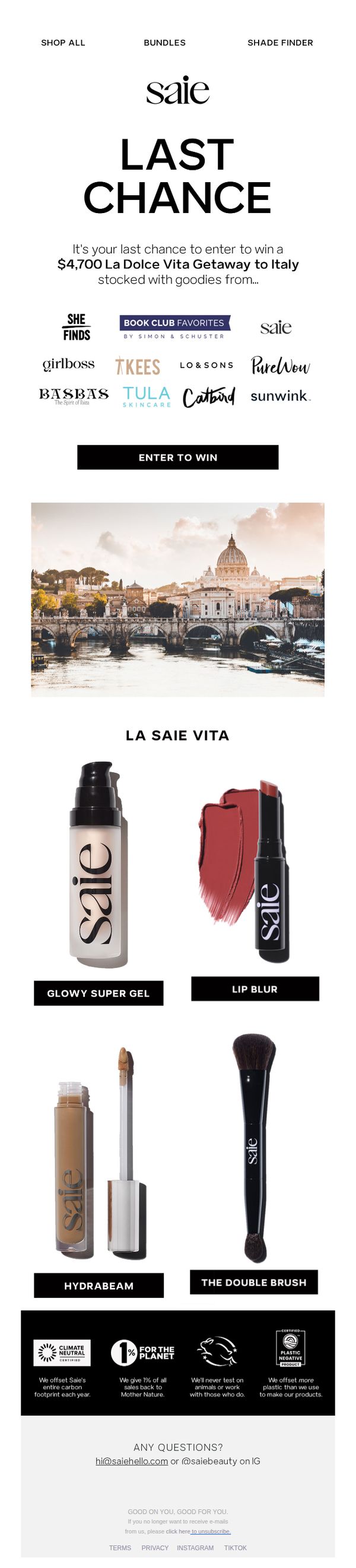 7. Last Chance to win a $4,700 Italian Getaway