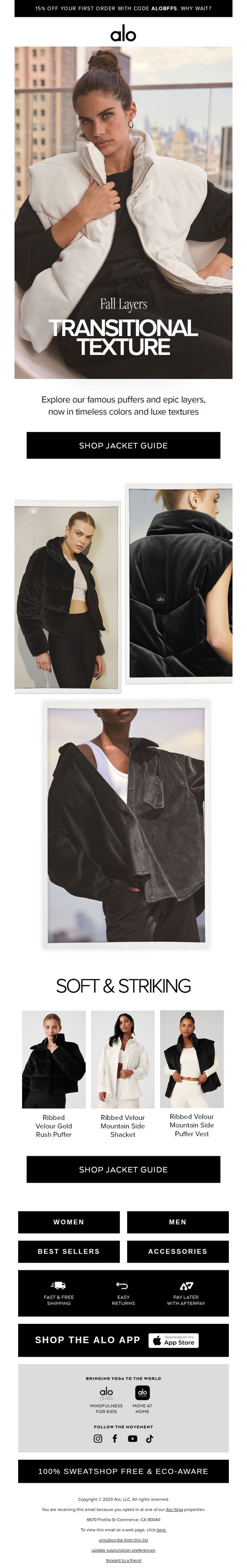8. Alo Yoga: Fall Transitional Layers