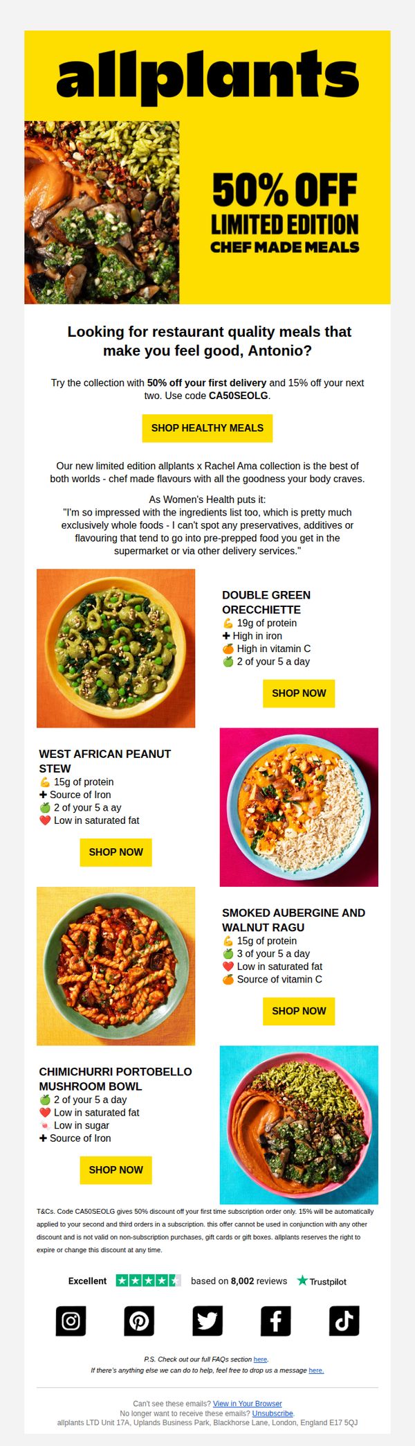 10. 50% Off Restaurant-Quality Meals