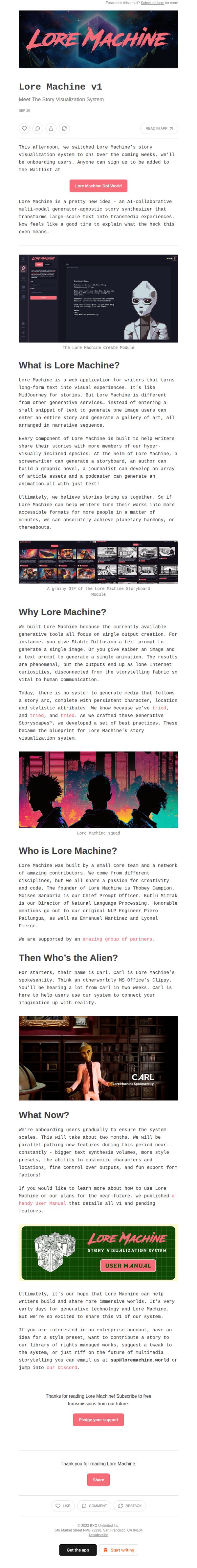 7. Lore Machine (formerly Pentagraph): Lore Machine v1