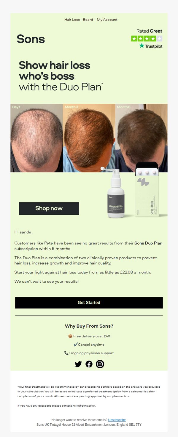 6. Check out Pete's hair regrowth
