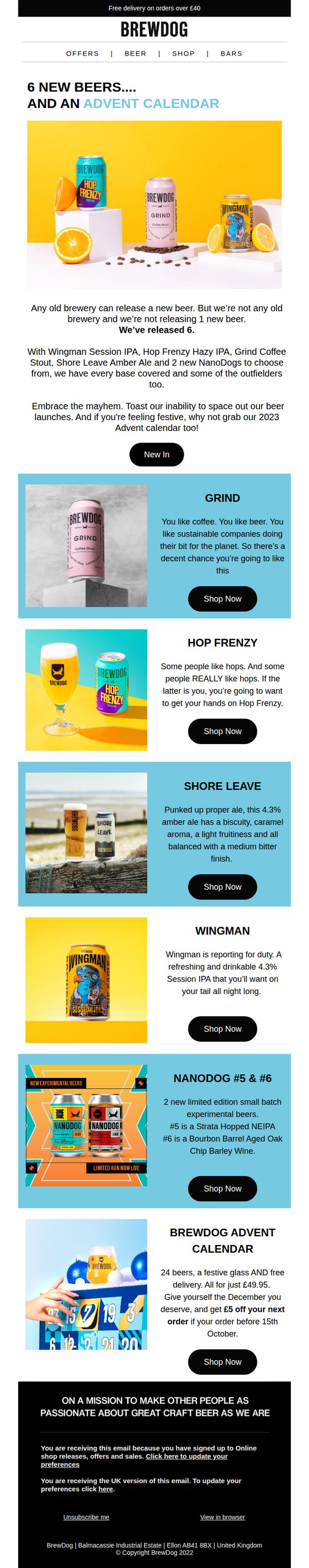 8. BrewDog : What's better than one new beer?