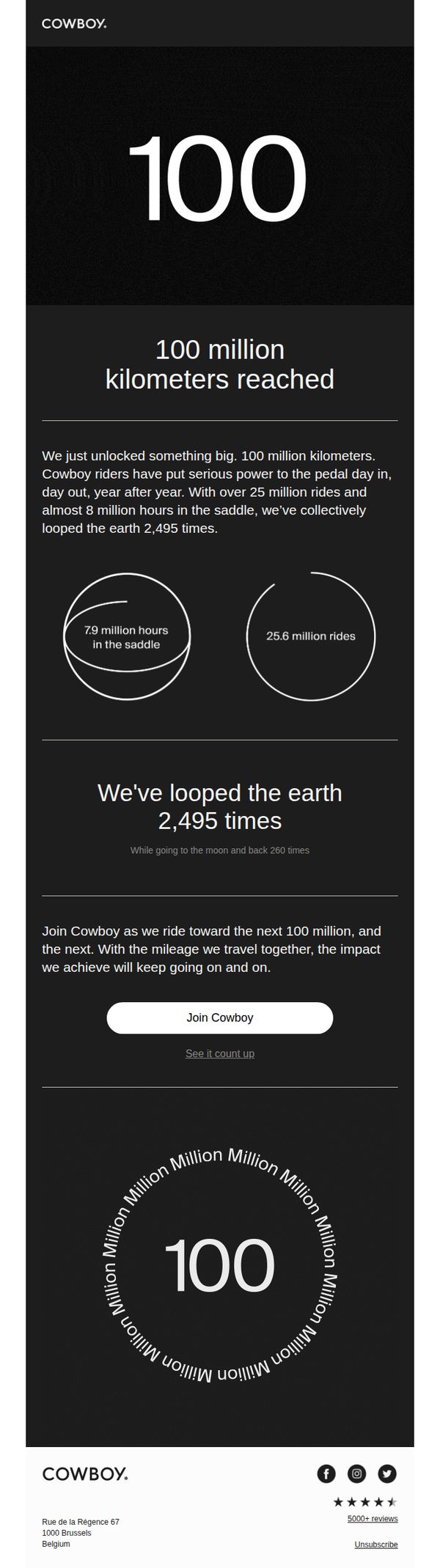 10. Cowboy - EN: Celebrate our biggest ride milestone yet