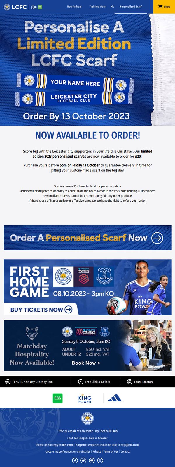 8. Leicester City Football Club : 📣 Limited Edition LCFC Personalised Scarf Has Returned 📣