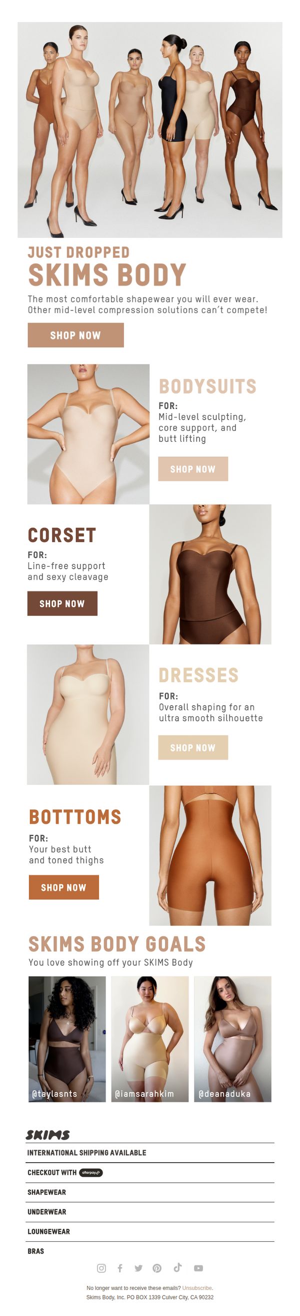 6. Just Launched: SKIMS Body