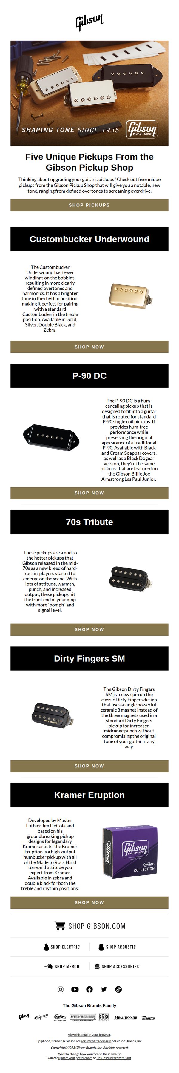 10. Gibson: Five Unique Pickups From the Gibson Pickup Shop