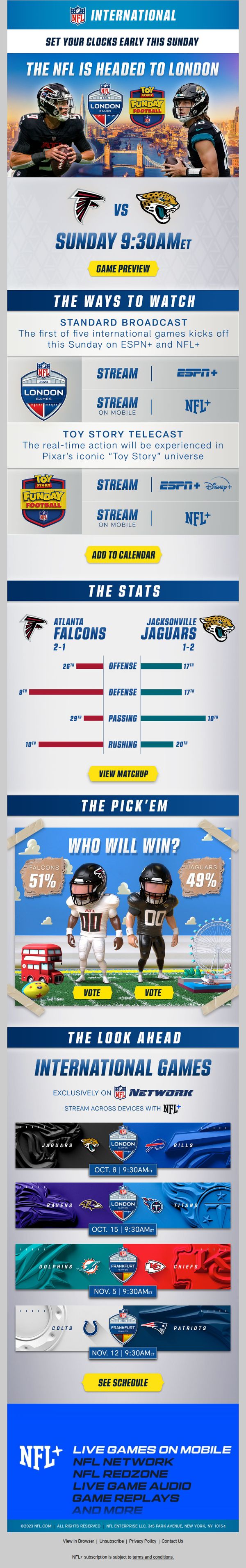 8. NFL London Games Meet Toy Story Magic!