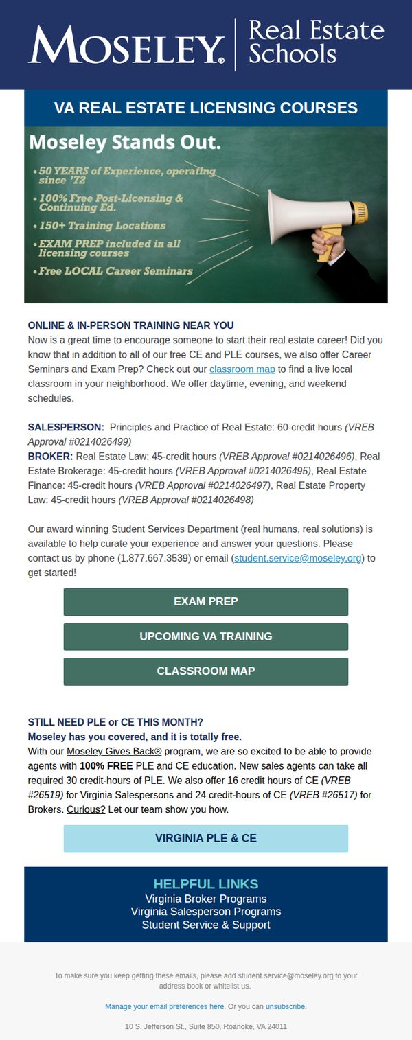 Moseley Real Estate Schools