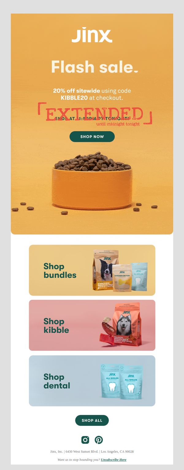 9. EXTENDED: 20% Off Sitewide