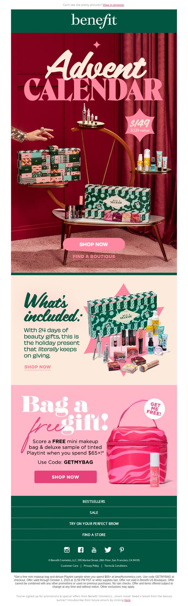 10. Benefit Cosmetics - US: Our advent calendar just got BIGGER