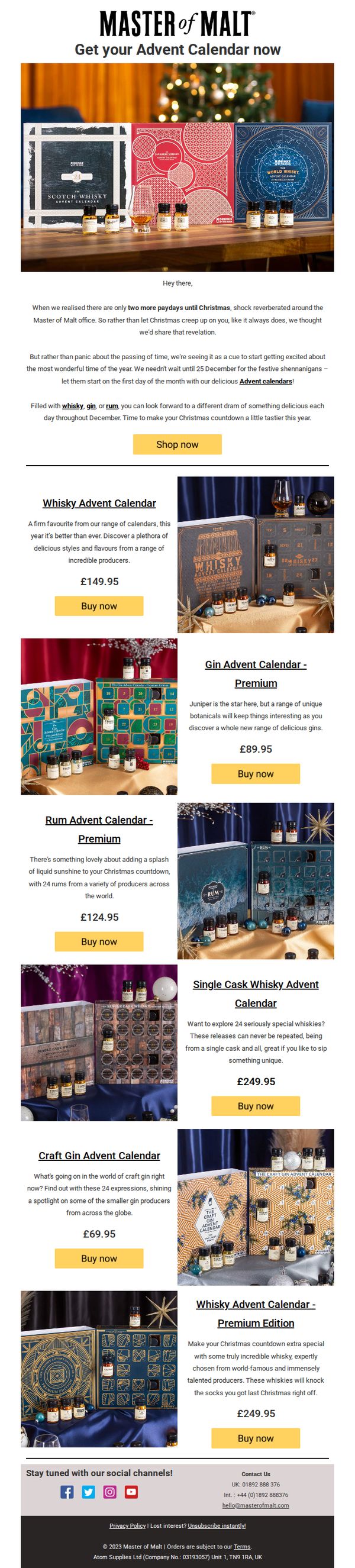 6. Master of Malt: Don't let December creep up on you...