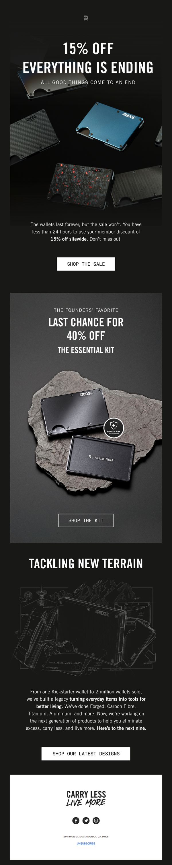 6. The wallets last forever. The sale won’t.