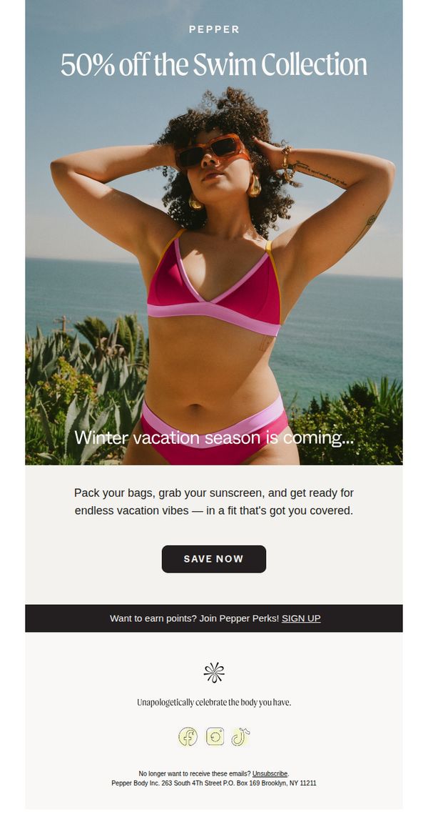6. 50% off swim!