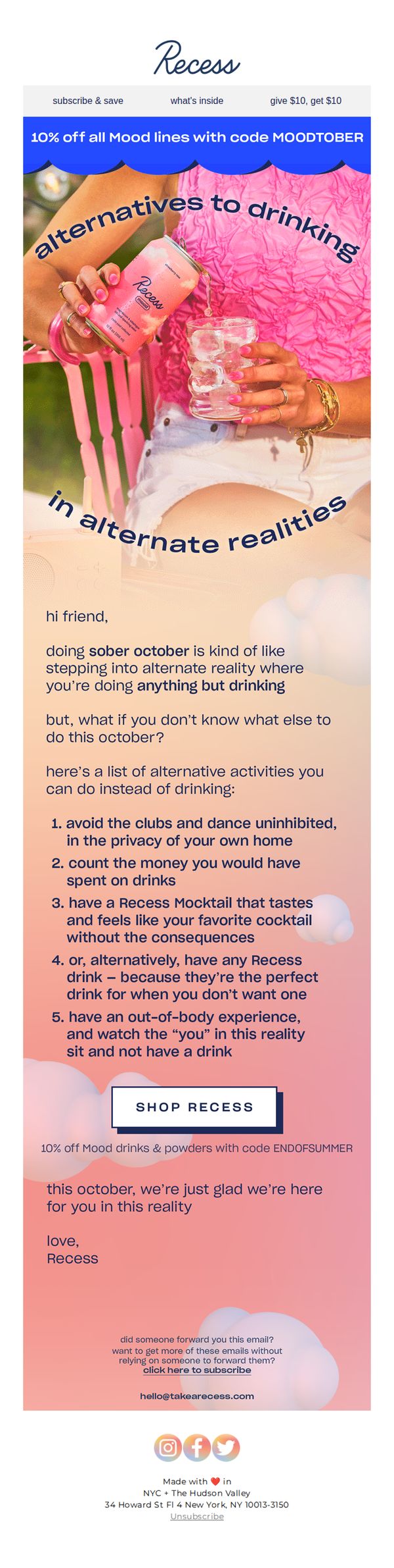 10. alternatives to drinking this sober october