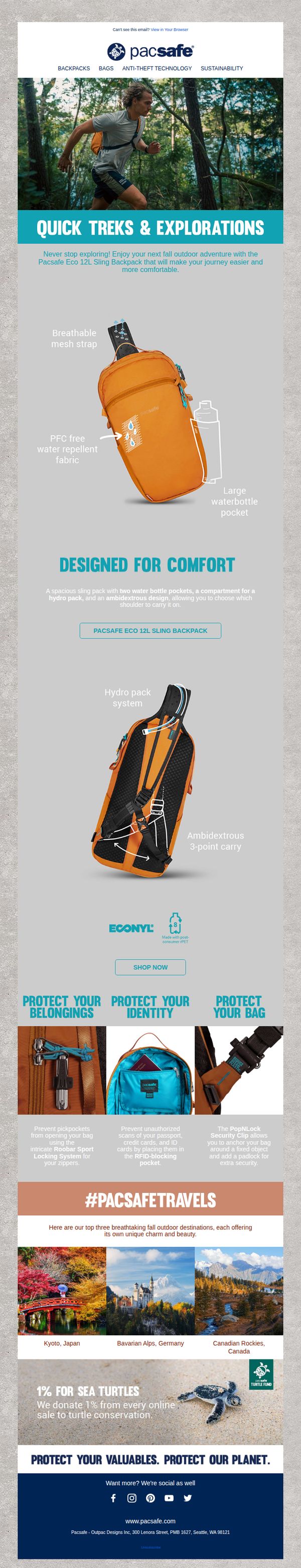 6. Pacsafe : Unleash Your Adventurous Side ⛰️🥾