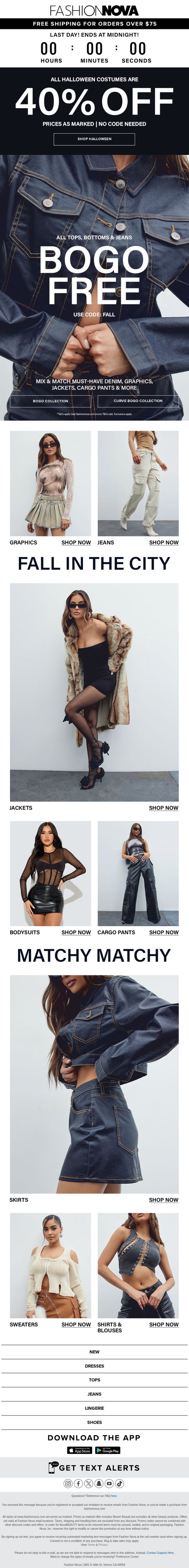 9. Fashion Nova: BOGO FREE... LAST DAY‼️😱