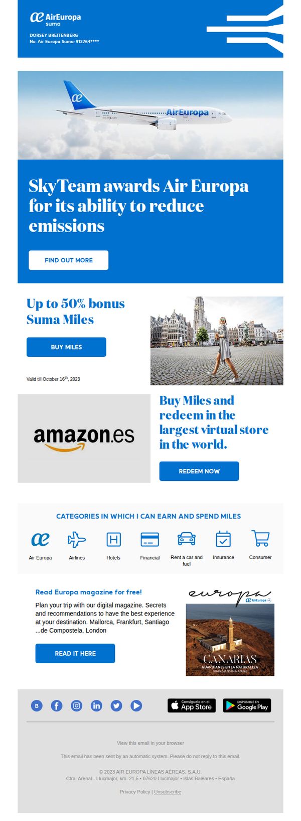 10. Suma Miles balance – October 2023