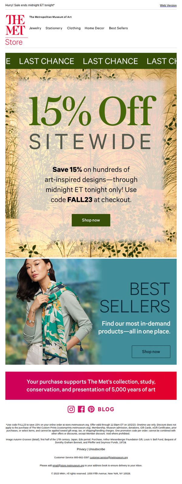 10. The Metropolitan Museum of Art: Only Hours Left to Save 15% Sitewide