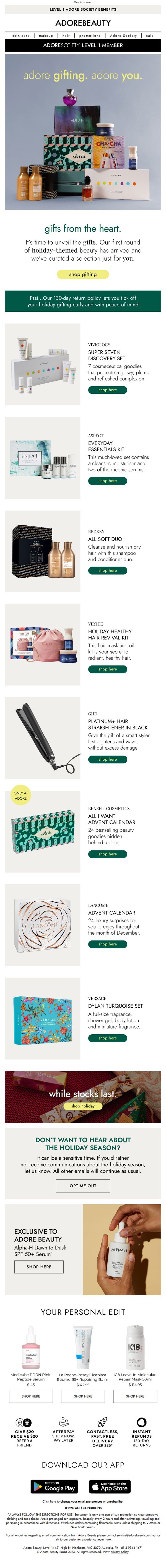 10. Adore Beauty: This just in: holiday themed beauty!